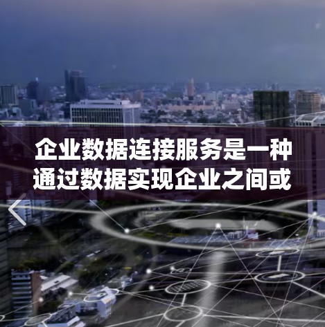 企业数据连接服务是一种通过数据实现企业之间或企业内部数据交流、整合和协作的系统,旨在提高数据管理效率和决策能力。以下是该服务的详细分析 企业数据连接服务是一种通过数据实现企业之间或企业内部数据交流、整合和协作的系统,旨在提高数据管理效率和决策能力。以下是该服务的详细分析